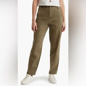 Donated! Vigoss High Waisted Darted Trouser Pants Women Size 25 OLIVE GREEN